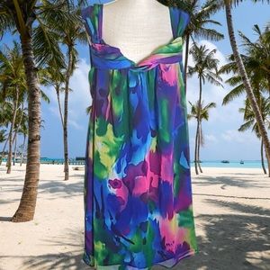 Lane Bryant Tie Dyed Sheer Lined Dress Size 28